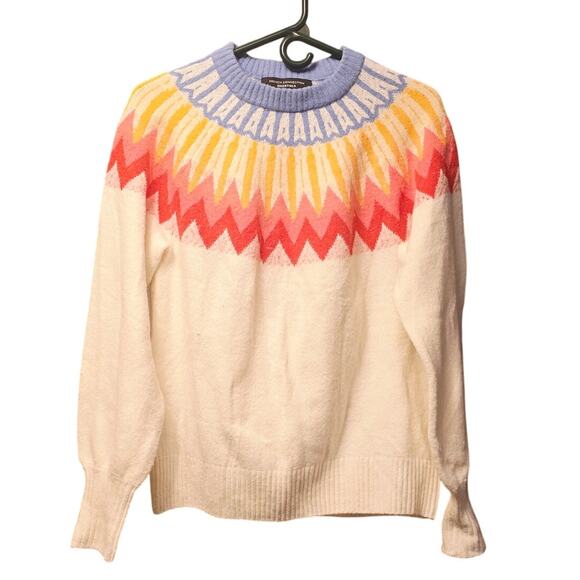 French Connections wool blend fair isle sweater size small - Picture 1 of 5